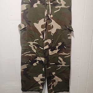 Vintage Camouflage Wide Leg Cargo Pants